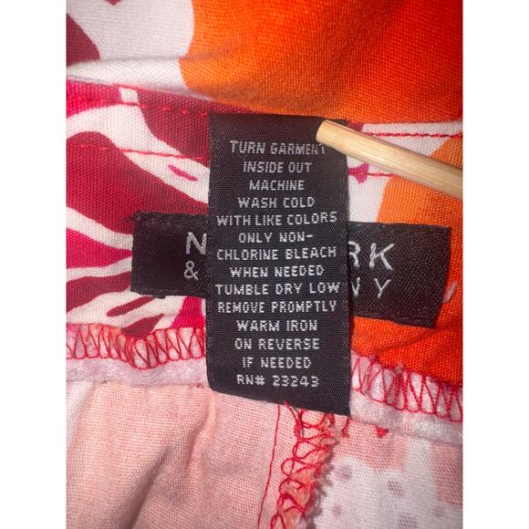 Vintage Y2K Red Orange Hawaiian Tropical Skort Mini Skirt Womens 4 Surfer Surf - Picture 5 of 5